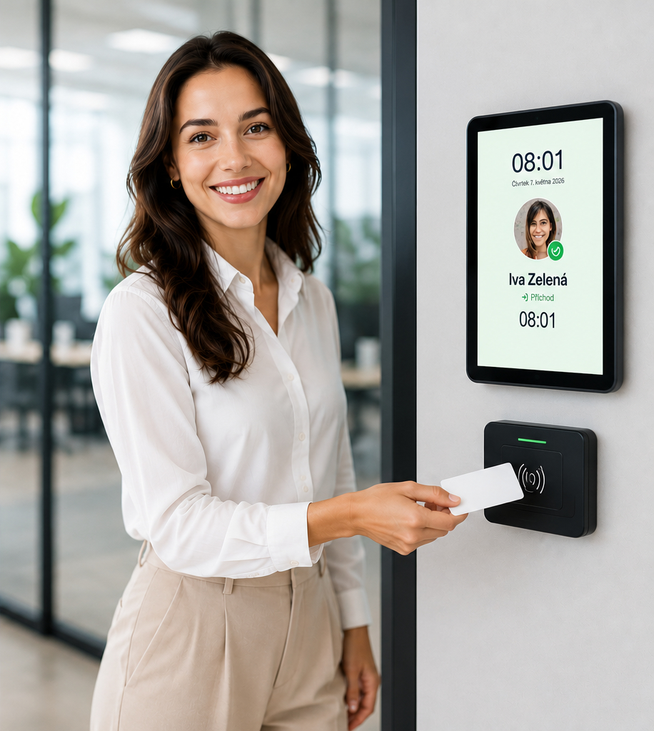 Docházkový terminál s RFID čtečkou